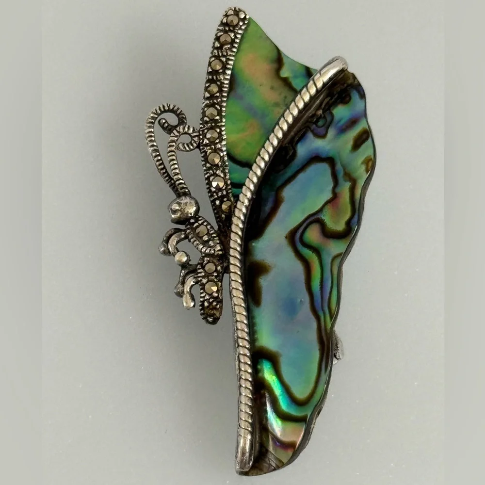 925 silver sea shell butterfly Brooch